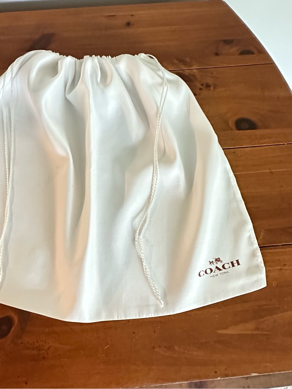 COACH XL Jumbo 24x19.5 Satin Drawstring Dust Bag Off White Storage Protector